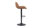 Tabouret de bar FENNY Cognac simili cuir – 48 x 49,5 cm | TIKAYLA