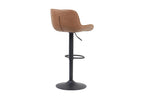Tabouret de bar FENNY Cognac simili cuir – 48 x 49,5 cm | TIKAYLA
