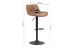 Tabouret de bar FENNY Cognac simili cuir – 48 x 49,5 cm | TIKAYLA