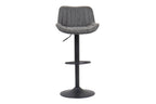 Tabouret de bar FENNY Gris simili cuir – 48 x 49,5 cm | TIKAYLA