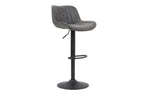 Tabouret de bar FENNY Gris simili cuir – 48 x 49,5 cm | TIKAYLA