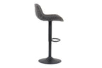 Tabouret de bar FENNY Gris simili cuir – 48 x 49,5 cm | TIKAYLA