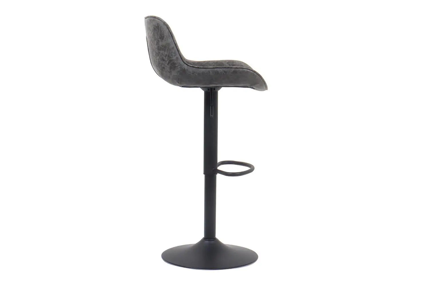 Tabouret de bar FENNY Gris simili cuir – 48 x 49,5 cm | TIKAYLA