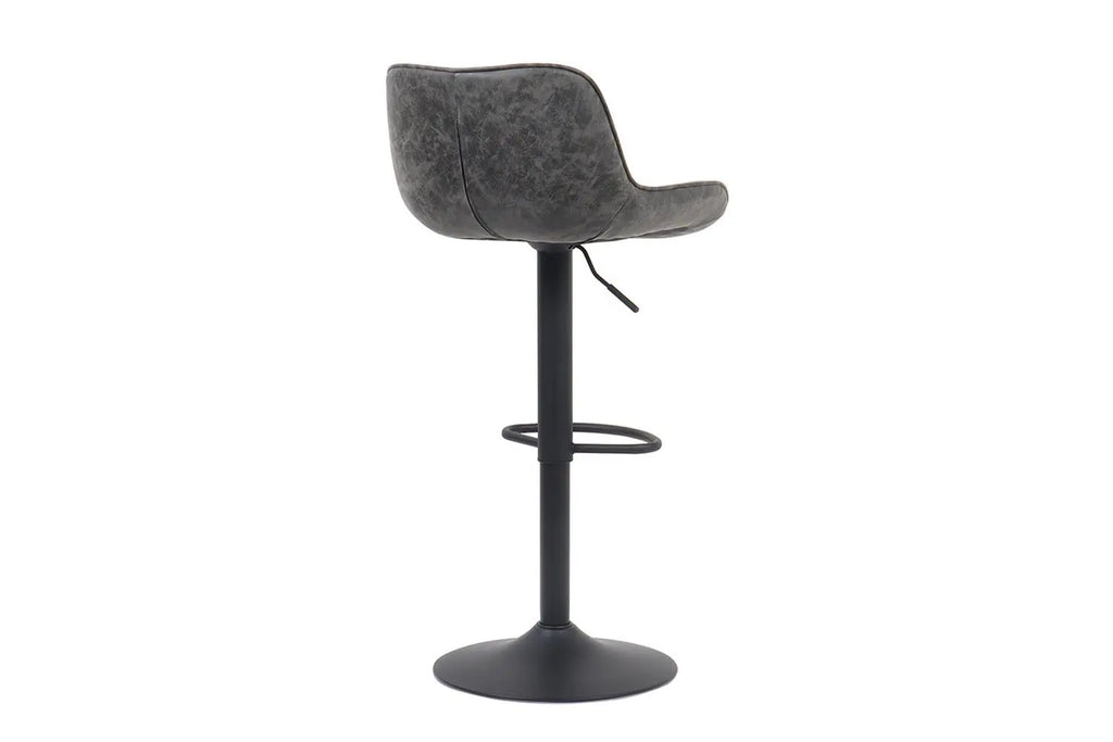 Tabouret de bar FENNY Gris simili cuir – 48 x 49,5 cm | TIKAYLA