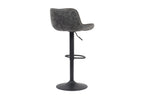 Tabouret de bar FENNY Gris simili cuir – 48 x 49,5 cm | TIKAYLA