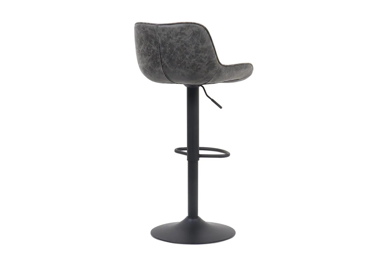 Tabouret de bar FENNY Gris simili cuir – 48 x 49,5 cm | TIKAYLA