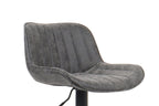 Tabouret de bar FENNY Gris simili cuir – 48 x 49,5 cm | TIKAYLA