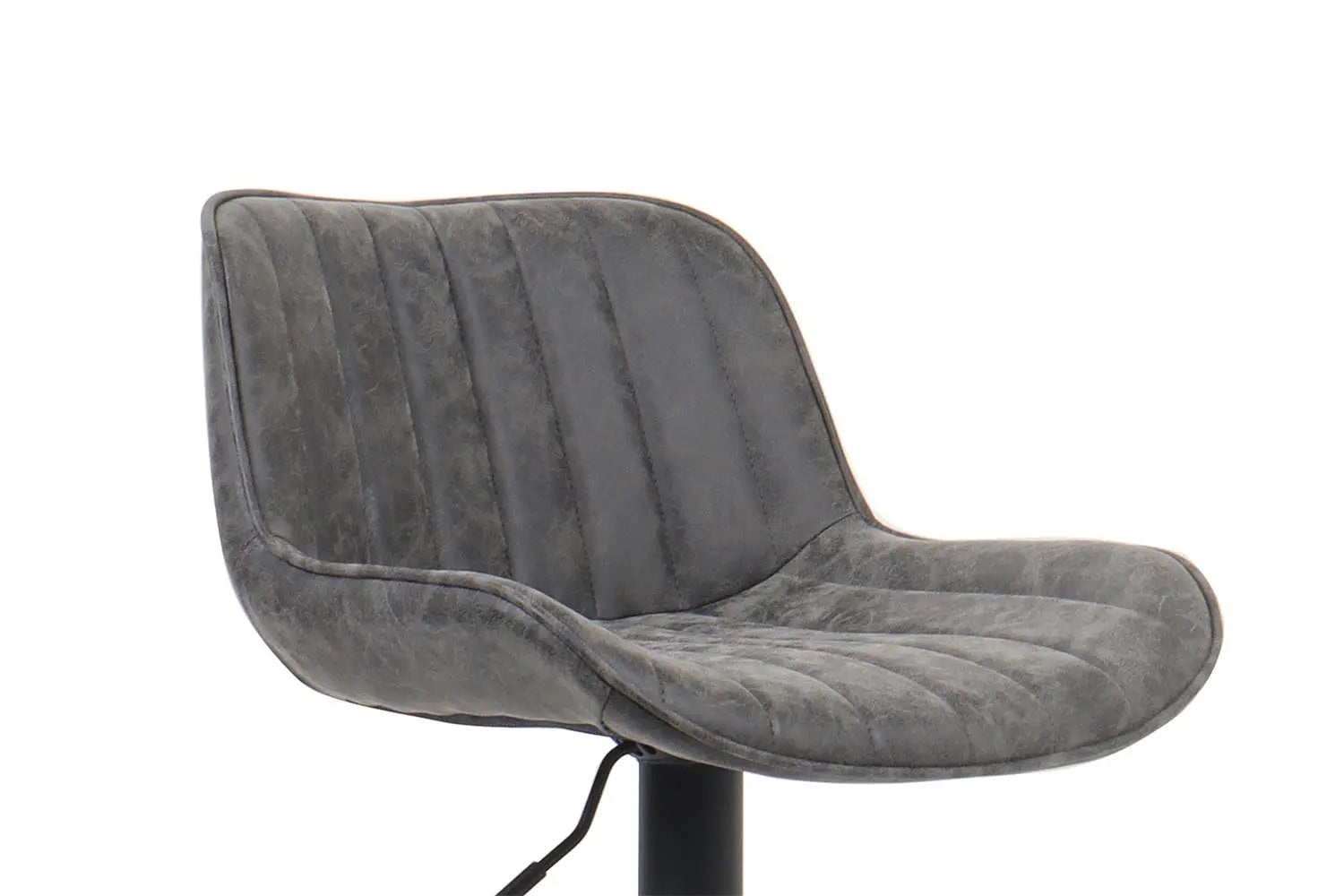 Tabouret de bar FENNY Gris simili cuir – 48 x 49,5 cm | TIKAYLA