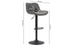 Tabouret de bar FENNY Gris simili cuir – 48 x 49,5 cm | TIKAYLA