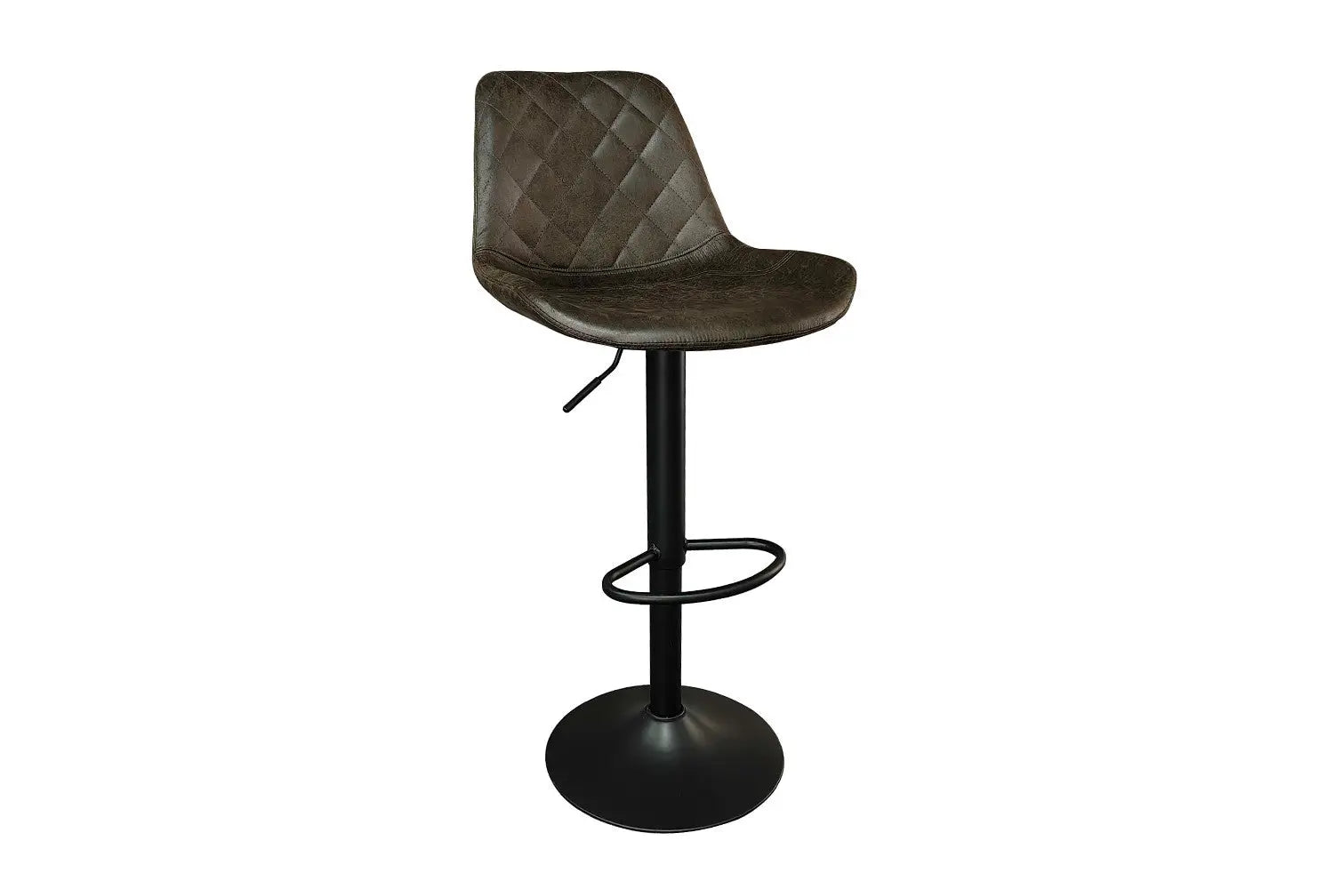 Tabouret de bar MADYA Brun foncé simili cuir – 49 x 54 cm | TIKAYLA