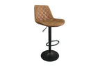 Tabouret de bar MADYA Cognac simili cuir – 49 x 54 cm | TIKAYLA