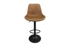 Tabouret de bar MADYA Cognac simili cuir – 49 x 54 cm | TIKAYLA
