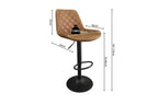 Tabouret de bar MADYA Cognac simili cuir – 49 x 54 cm | TIKAYLA