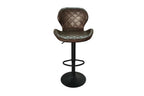 Tabouret de bar MAYA Brun foncé simili cuir – 48 x 52 cm | TIKAYLA