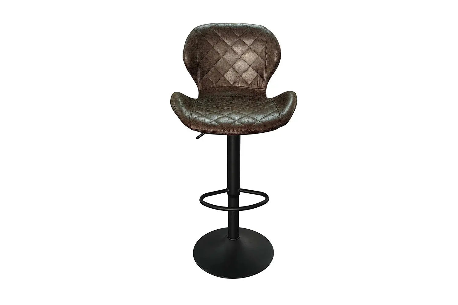 Tabouret de bar MAYA Brun foncé simili cuir – 48 x 52 cm | TIKAYLA