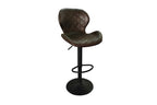 Tabouret de bar MAYA Brun foncé simili cuir – 48 x 52 cm | TIKAYLA