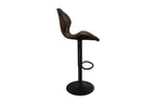 Tabouret de bar MAYA Brun foncé simili cuir – 48 x 52 cm | TIKAYLA
