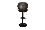 Tabouret de bar MAYA Brun foncé simili cuir – 48 x 52 cm | TIKAYLA