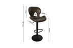 Tabouret de bar MAYA Brun foncé simili cuir – 48 x 52 cm | TIKAYLA