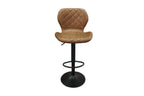 Tabouret de bar MAYA Cognac simili cuir – 48 x 52 cm | TIKAYLA