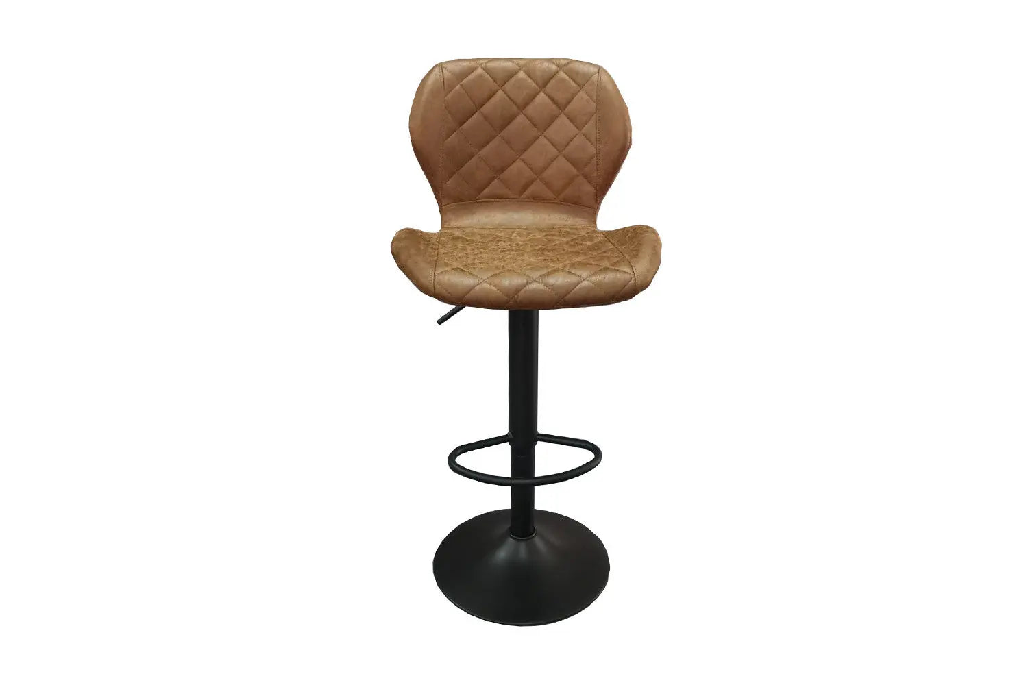 Tabouret de bar MAYA Cognac simili cuir – 48 x 52 cm | TIKAYLA