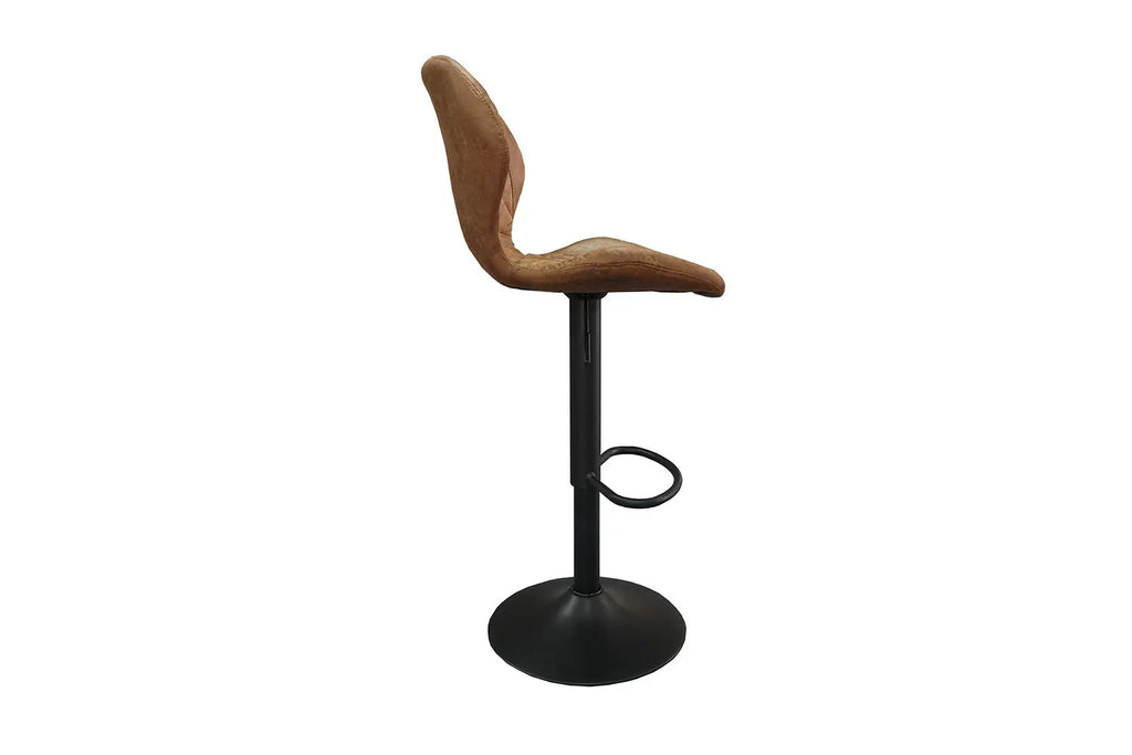 Tabouret de bar MAYA Cognac simili cuir – 48 x 52 cm | TIKAYLA