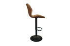 Tabouret de bar MAYA Cognac simili cuir – 48 x 52 cm | TIKAYLA