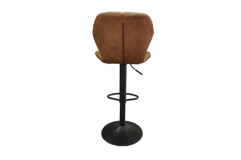 Tabouret de bar MAYA Cognac simili cuir – 48 x 52 cm | TIKAYLA