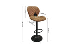 Tabouret de bar MAYA Cognac simili cuir – 48 x 52 cm | TIKAYLA