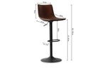Tabouret de bar TREVIS Brun simili cuir – 41 x 47 cm | TIKAYLA