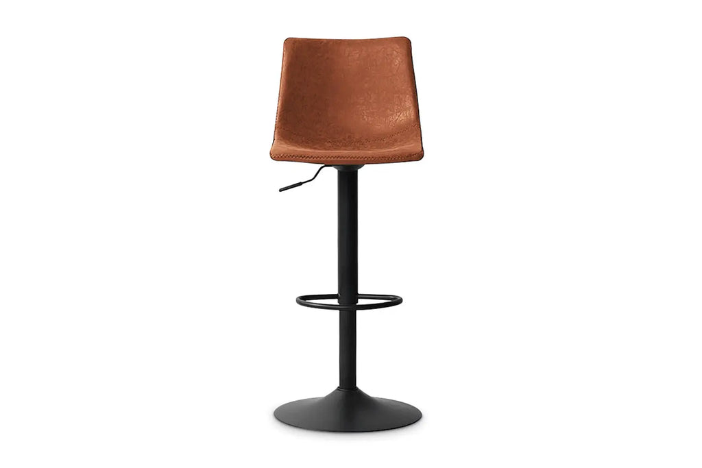 Tabouret de bar TREVIS Cognac simili cuir – 41 x 47 cm | TIKAYLA