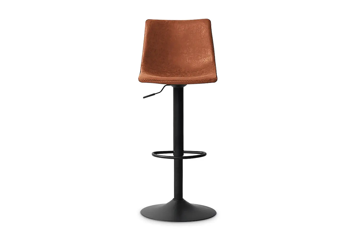 Tabouret de bar TREVIS Cognac simili cuir – 41 x 47 cm | TIKAYLA
