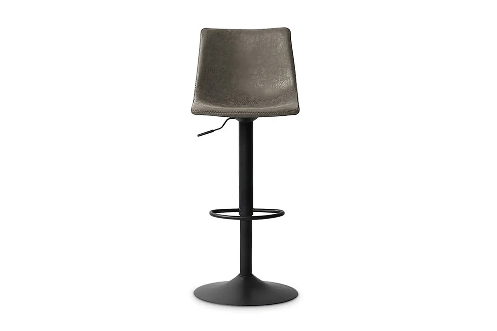 Tabouret de bar TREVIS Gris simili cuir – 41 x 47 cm | TIKAYLA