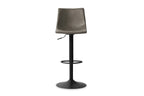 Tabouret de bar TREVIS Gris simili cuir – 41 x 47 cm | TIKAYLA
