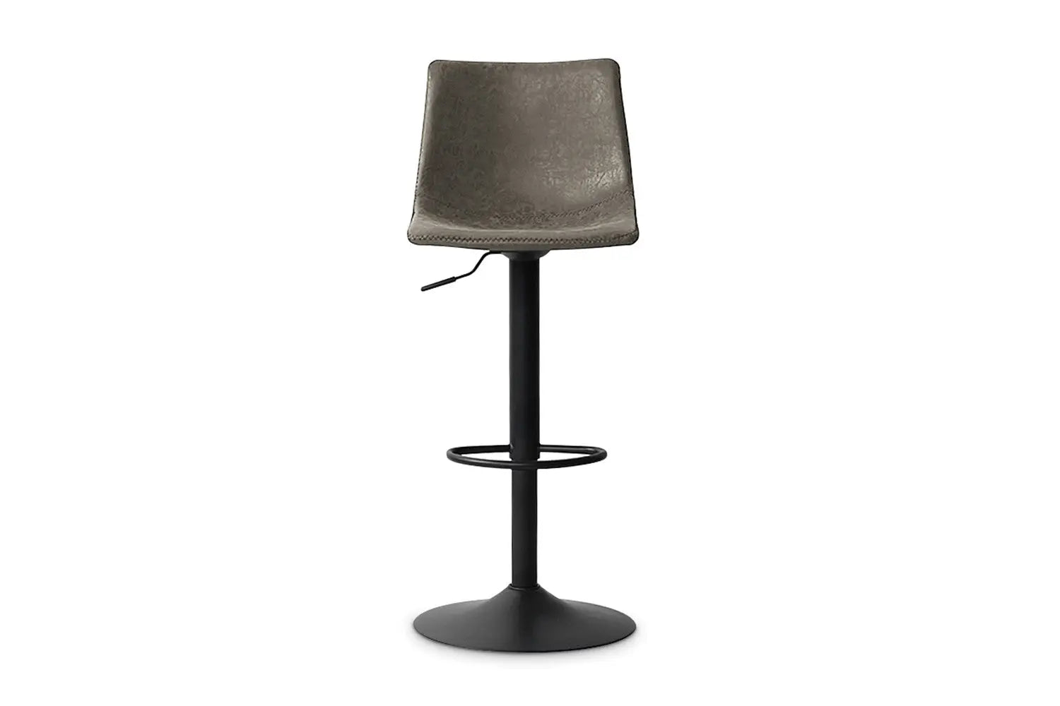 Tabouret de bar TREVIS Gris simili cuir – 41 x 47 cm | TIKAYLA