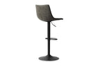 Tabouret de bar TREVIS Gris simili cuir – 41 x 47 cm | TIKAYLA