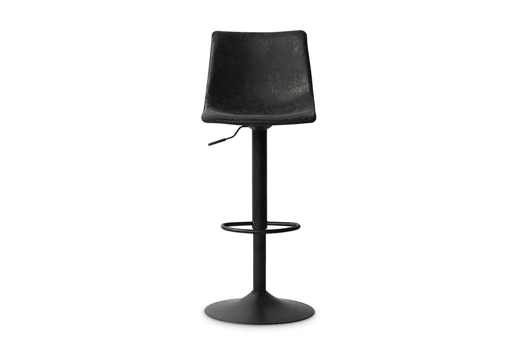 Tabouret de bar TREVIS Noir simili cuir – 41 x 47 cm | TIKAYLA