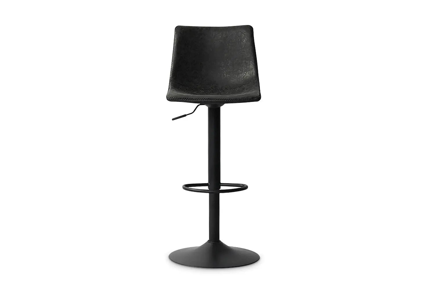 Tabouret de bar TREVIS Noir simili cuir – 41 x 47 cm | TIKAYLA