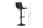 Tabouret de bar TREVIS Noir simili cuir – 41 x 47 cm | TIKAYLA