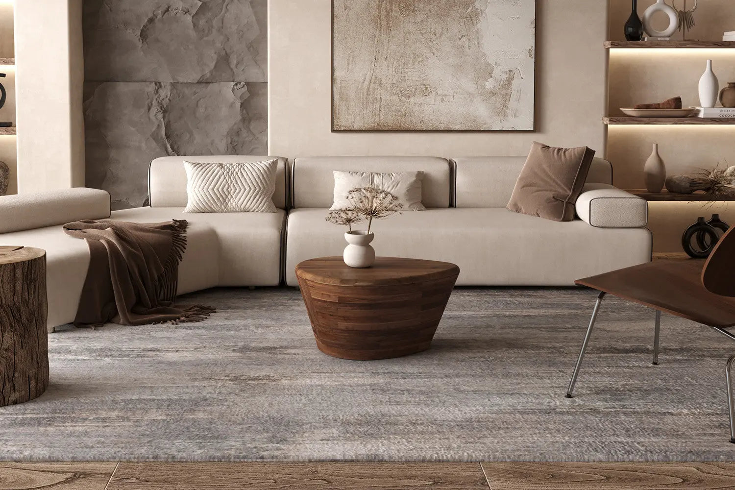 MAËLO - Table basse Bois de Manguier Brun Clair - 35 x 70 cm ROUSSEAU