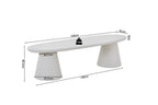 Meuble TV Effet Ciment Ecru TAVINA pour votre salon - 160 cm ROUSSEAU