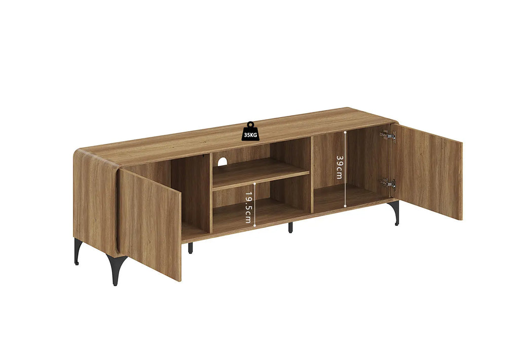 Schéma des rangements intérieurs du meuble TV FLORANCYA