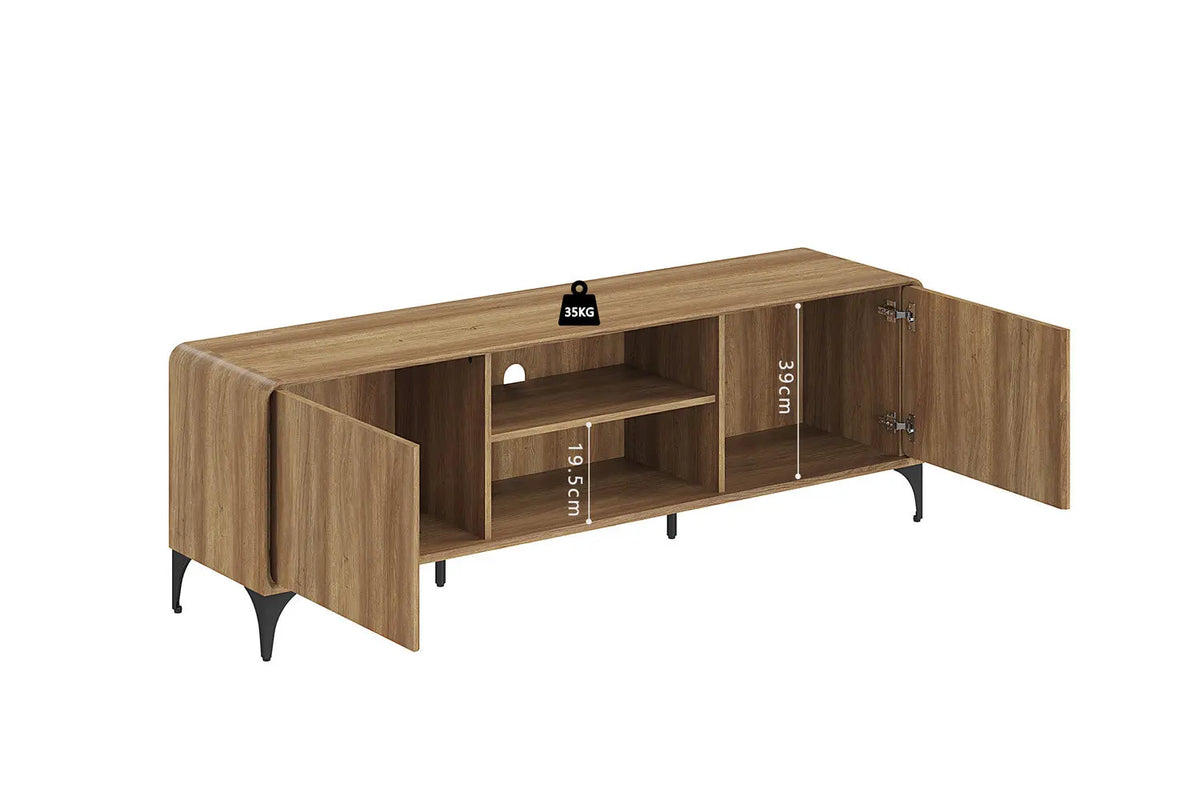 Schéma des rangements intérieurs du meuble TV FLORANCYA