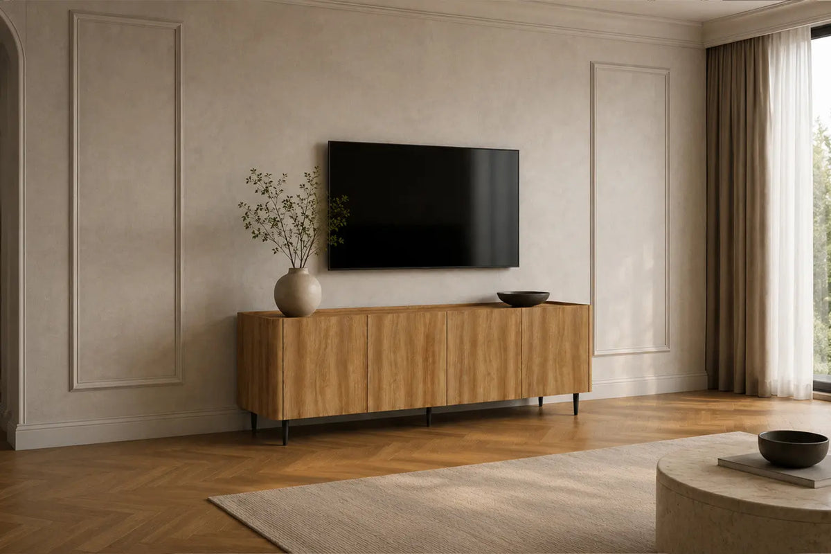 Meuble TV KYOTA 170 cm en situation dans un séjour contemporain