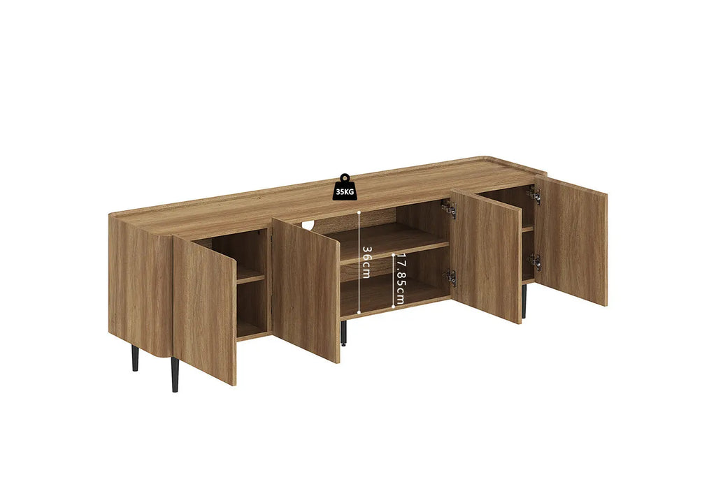 Schéma des rangements intérieurs du meuble TV KYOTA