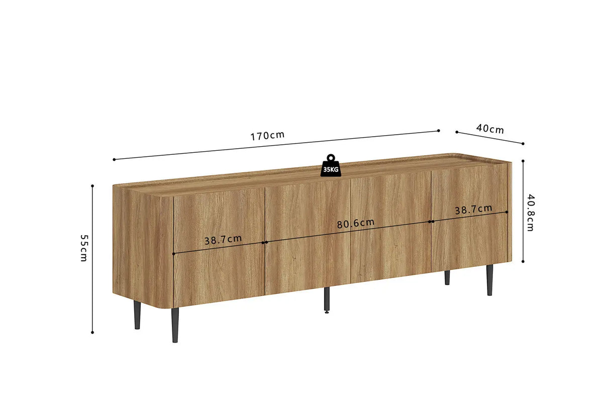 Schéma coté du meuble TV KYOTA 170 x 40 x 55 cm