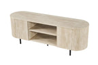 Meuble TV LYANE effet travertin beige - 160 cm - ROUSSEAU chez TIKAYLA