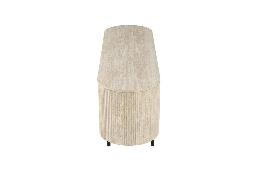 Meuble TV LYANE effet travertin beige - 160 cm - ROUSSEAU chez TIKAYLA