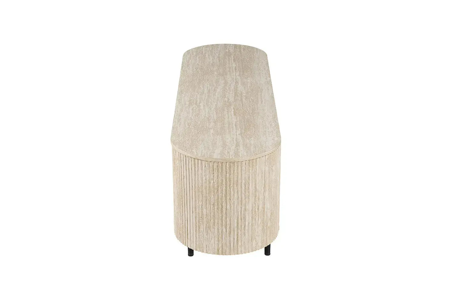 Meuble TV LYANE effet travertin beige - 160 cm - ROUSSEAU chez TIKAYLA