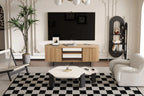 Meuble TV LYANE effet chêne naturel - 160 cm - ROUSSEAU chez TIKAYLA